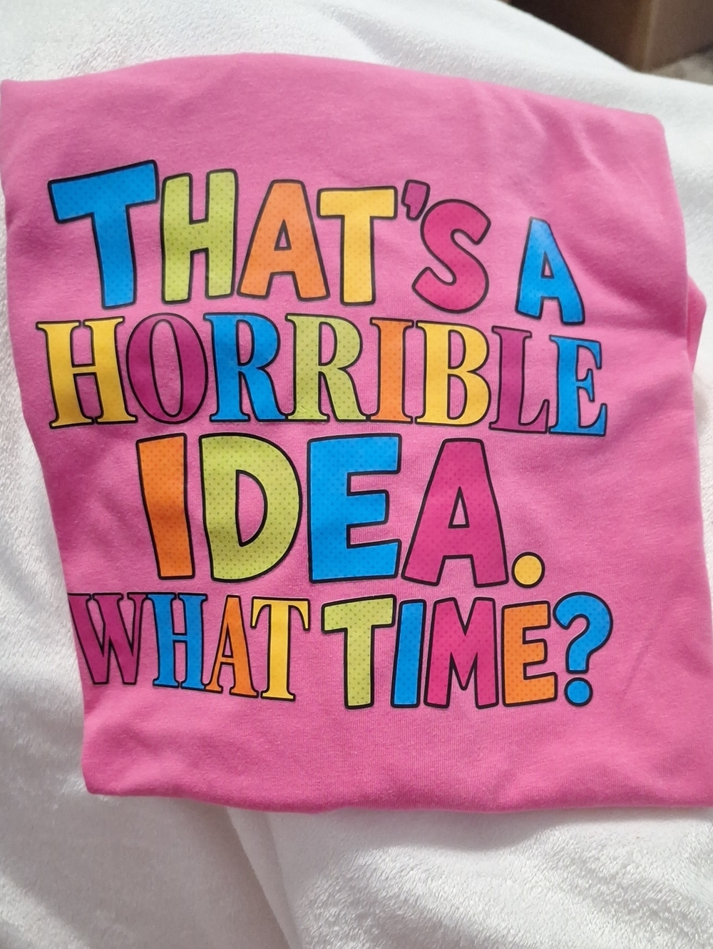 Kids Pink Graphic Tee - "That's A Horrible Idea"